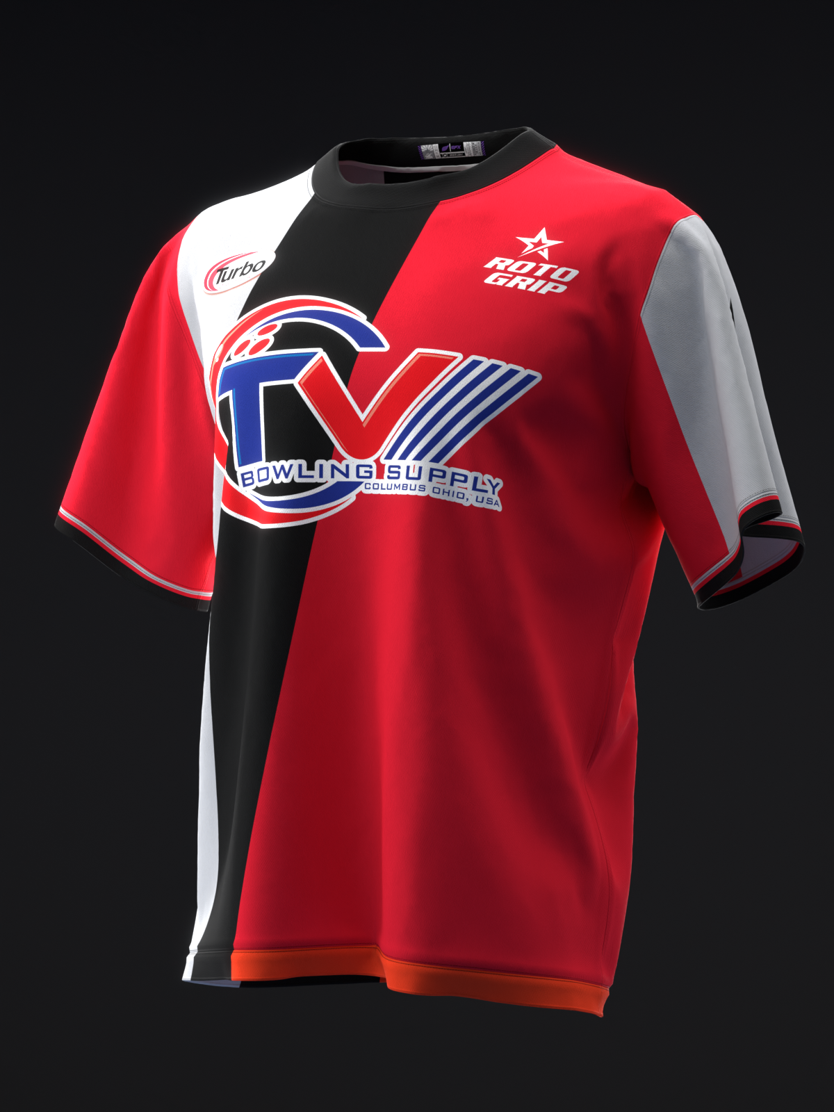 MICHAEL TANG 2024 - RETRO STRIPES SCARLETT GRAY BLACK - BOWLING JERSEY