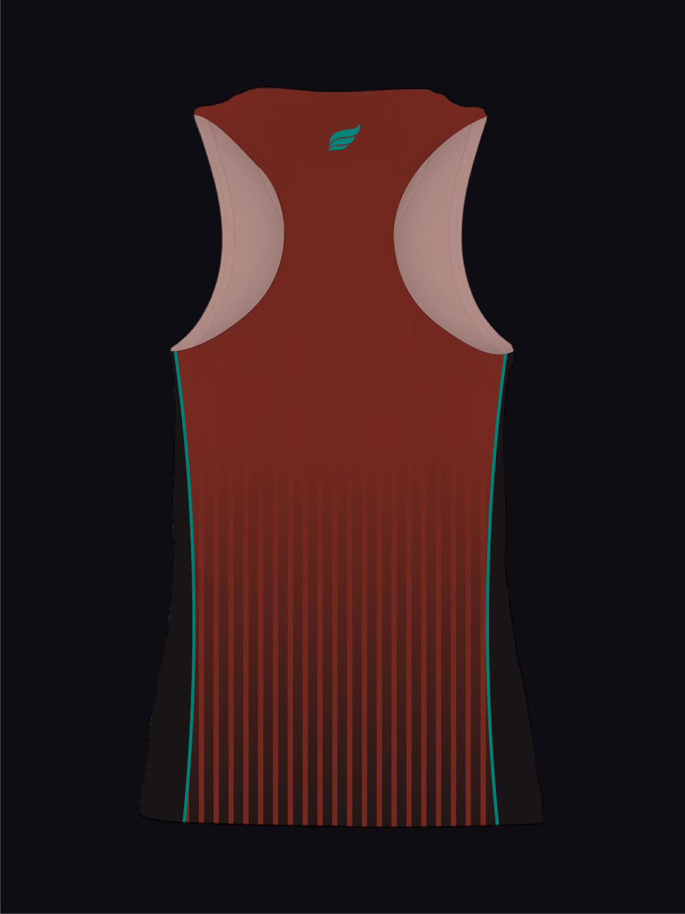 TUCSON COYOTES - STRIPES - MAROON BLACK TEAL - RACERBACK TANK TOP