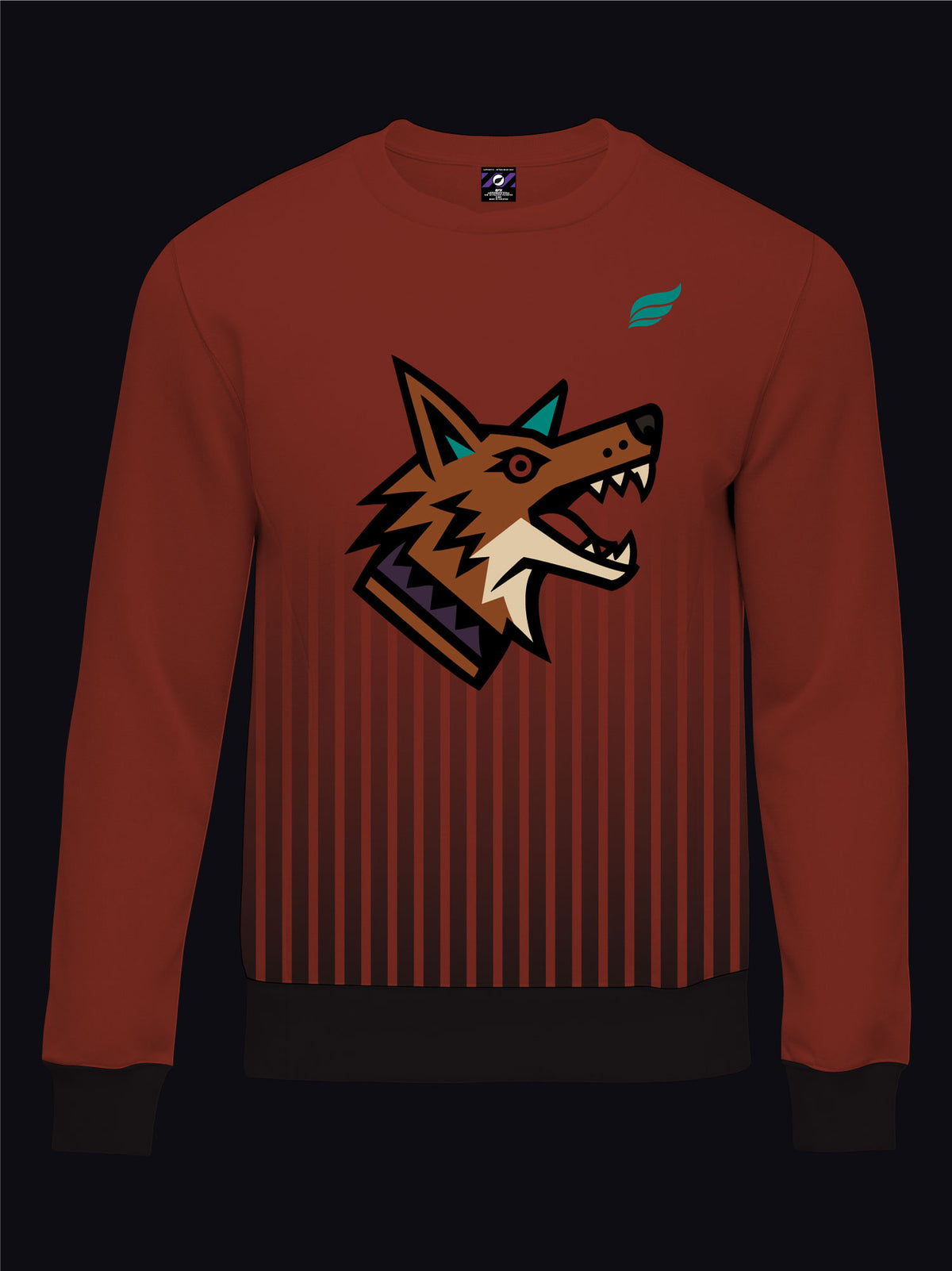 TUCSON COYOTES - STRIPES - MAROON BLACK TEAL - SWEATER