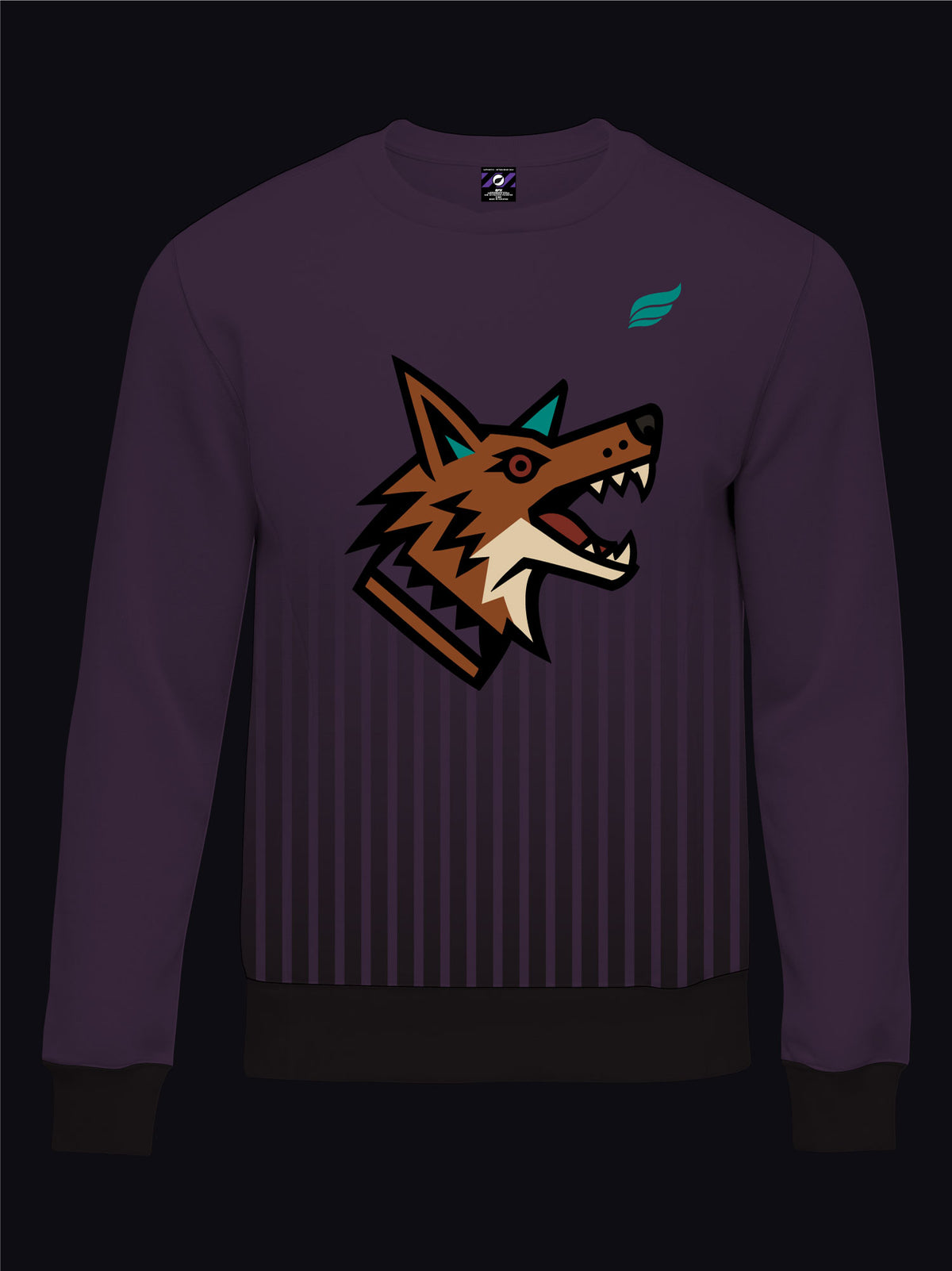 TUCSON COYOTES - STRIPES - PURPLE BLACK TEAL - SWEATER
