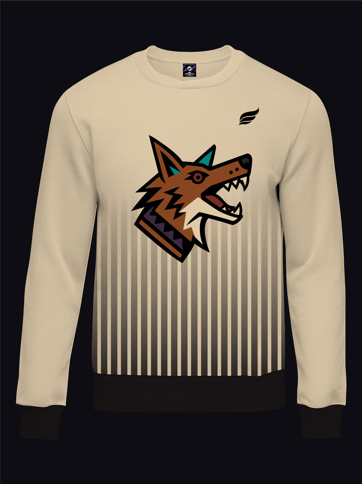 TUCSON COYOTES - STRIPES - TAN BLACK TEAL - SWEATER