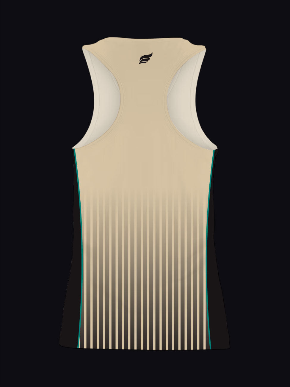 TUCSON COYOTES - STRIPES - TAN BLACK TEAL - RACERBACK TANK TOP