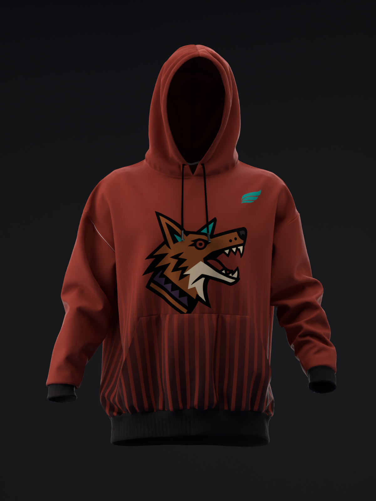 TUCSON COYOTES - STRIPES - MAROON BLACK TEAL HOODIE
