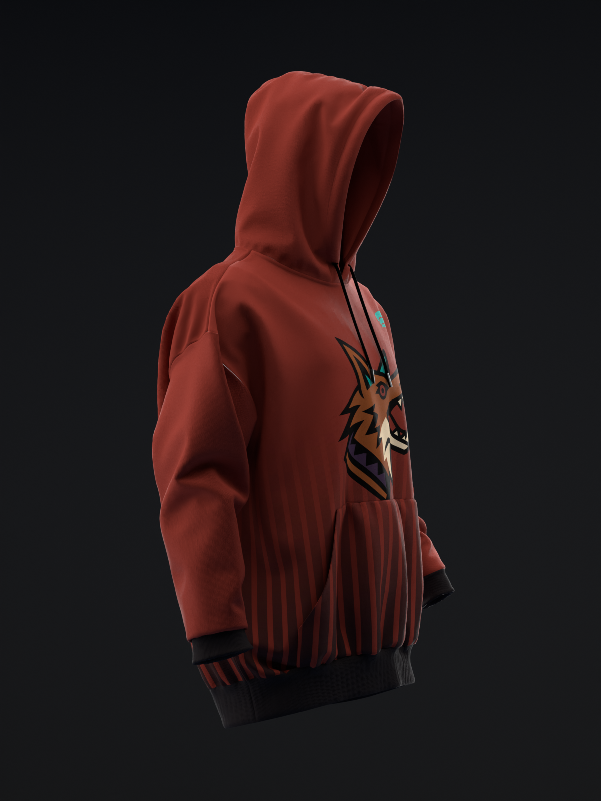 TUCSON COYOTES - STRIPES - MAROON BLACK TEAL HOODIE