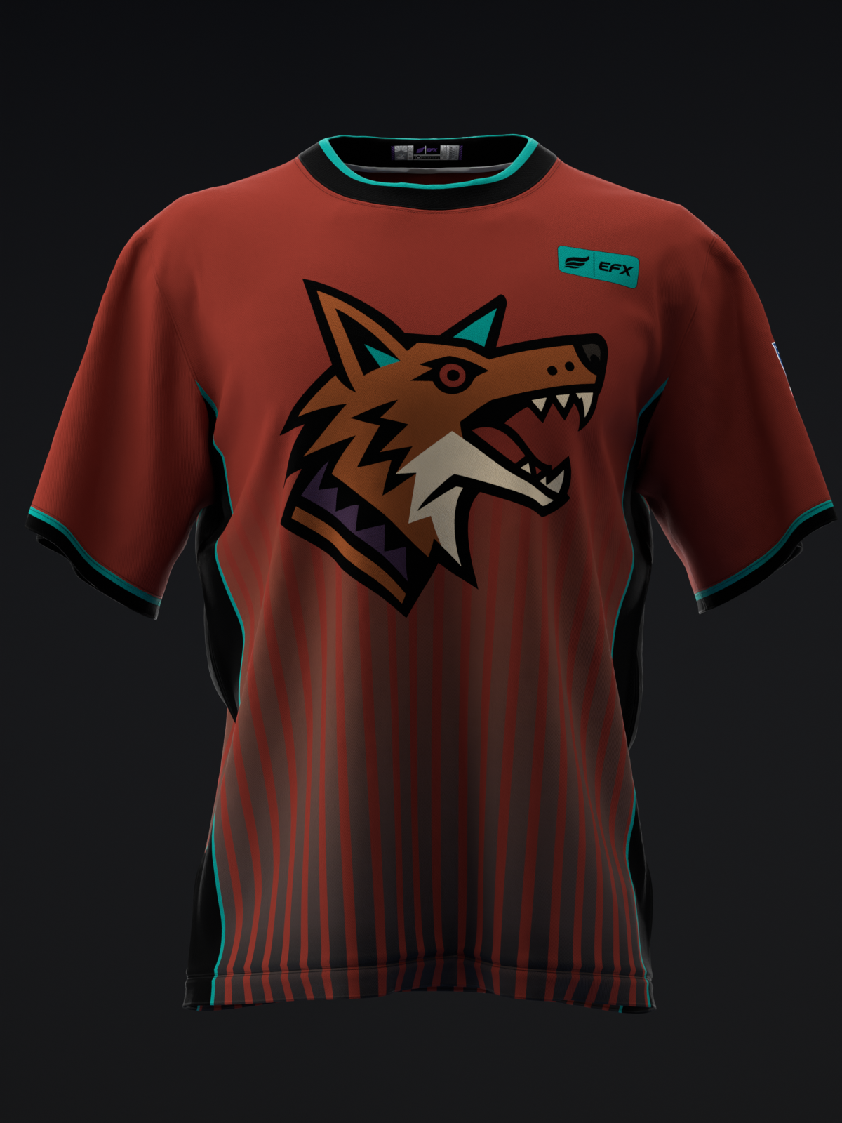 TUCSON COYOTES - STRIPES - MAROON BLACK TEAL - SOFTBALL JERSEY