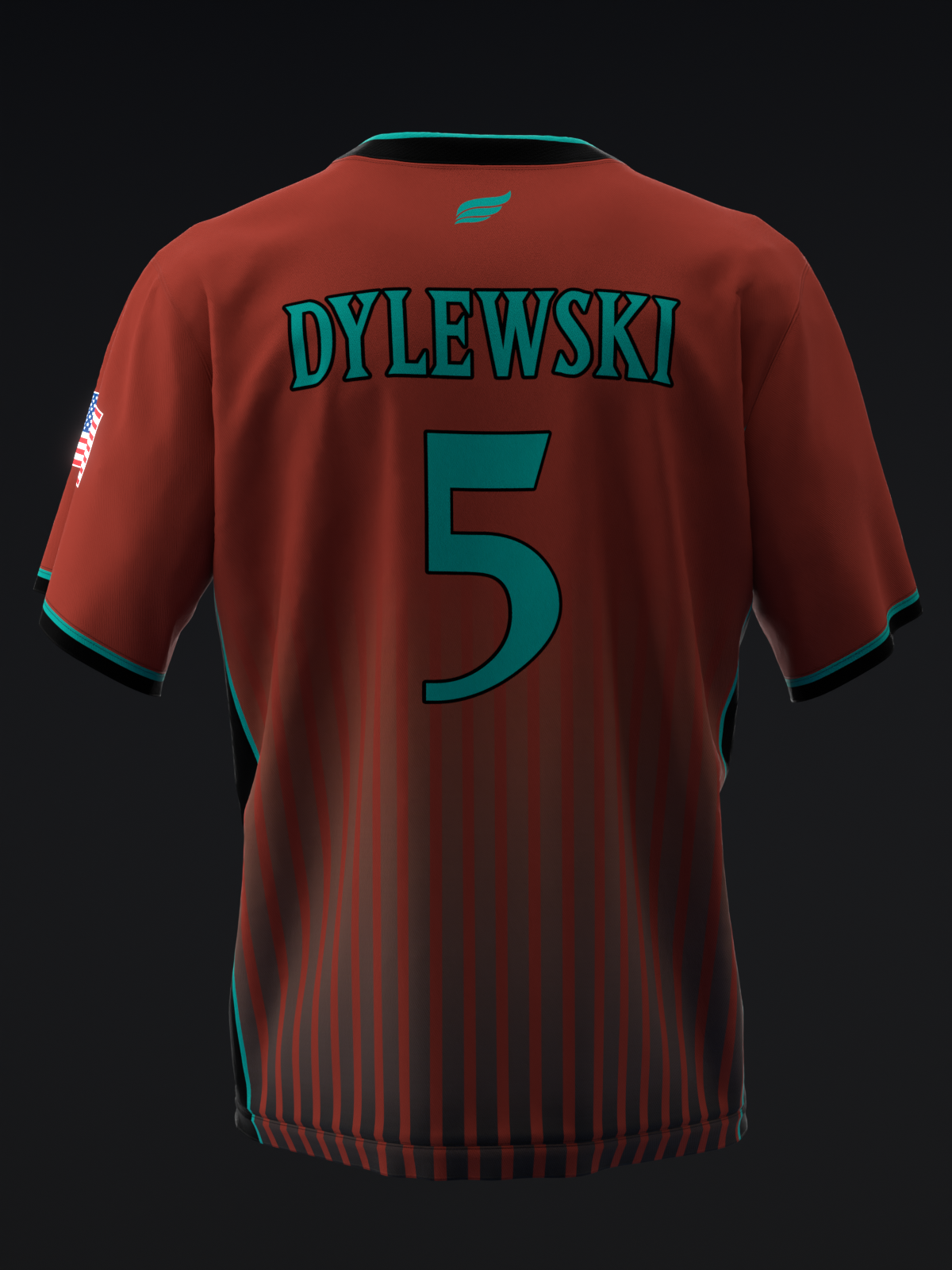 TUCSON COYOTES - STRIPES - MAROON BLACK TEAL - SOFTBALL JERSEY