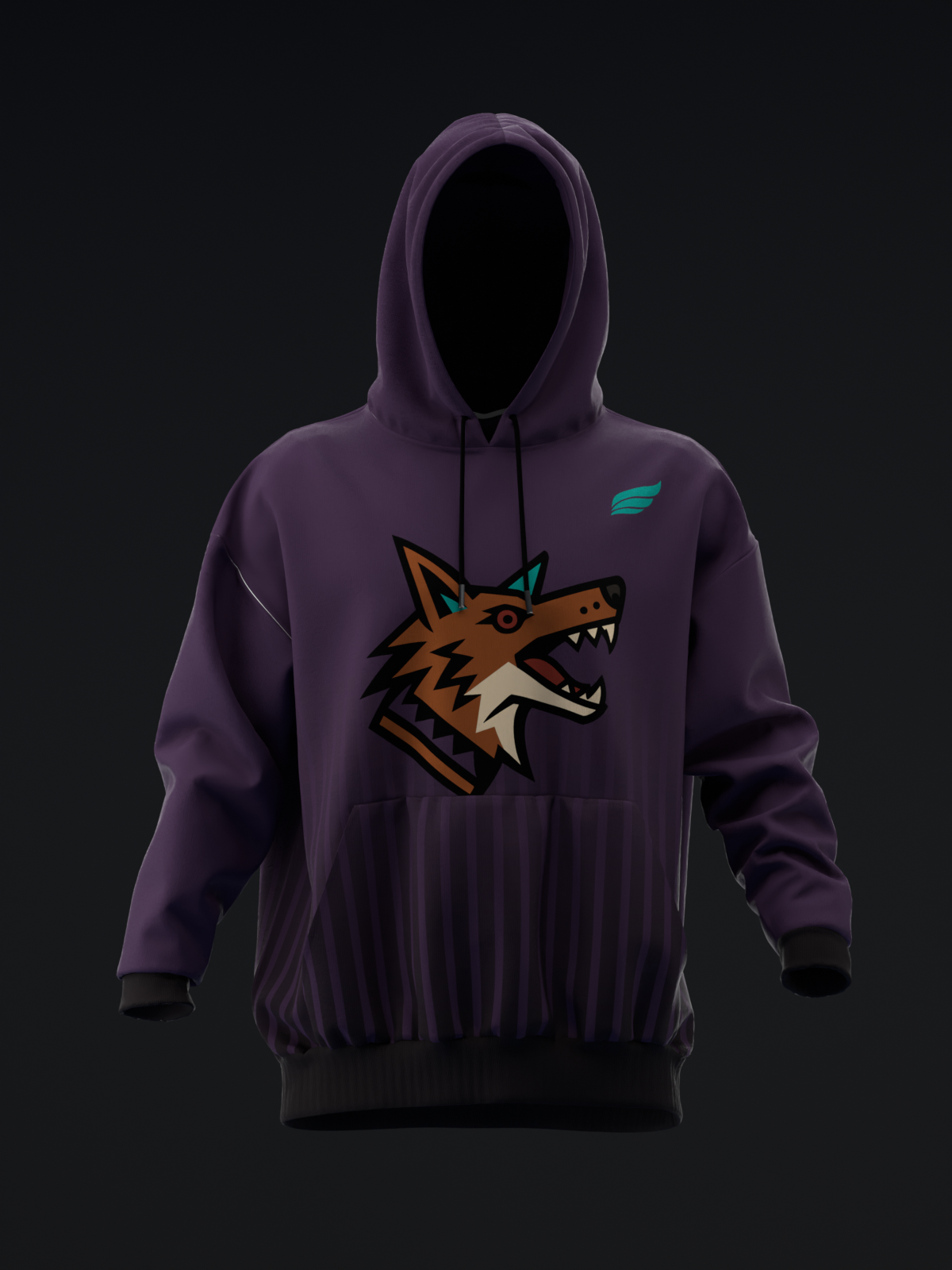 TUCSON COYOTES - STRIPES - PURPLE BLACK TEAL HOODIE