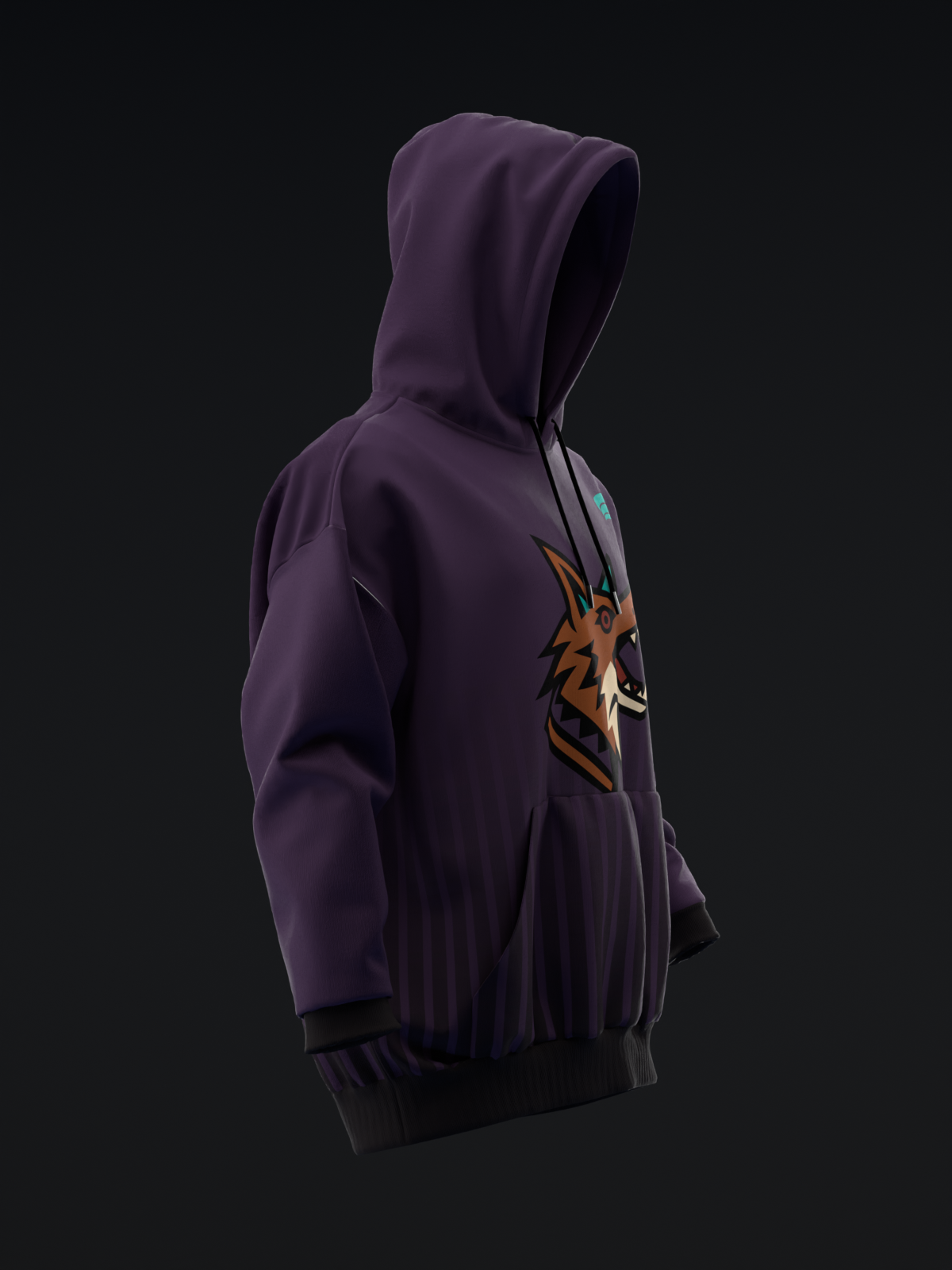 TUCSON COYOTES - STRIPES - PURPLE BLACK TEAL HOODIE
