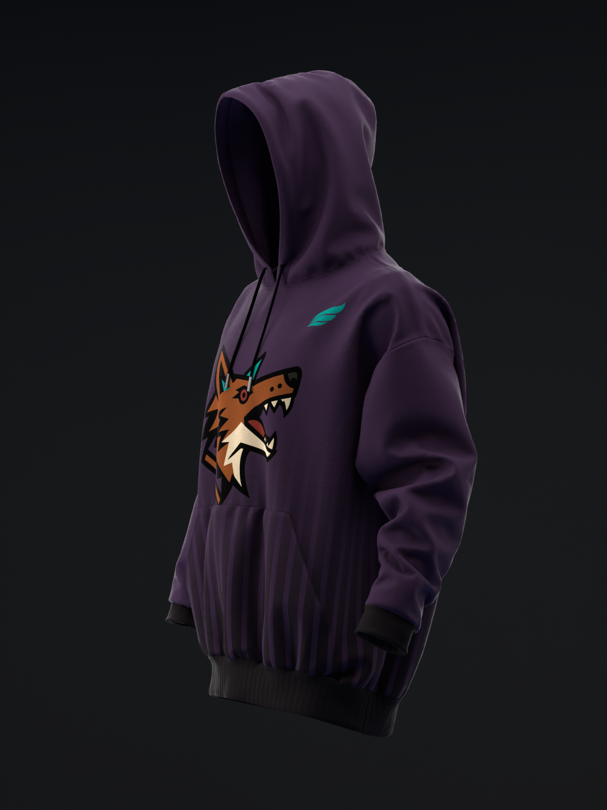 TUCSON COYOTES - STRIPES - PURPLE BLACK TEAL HOODIE