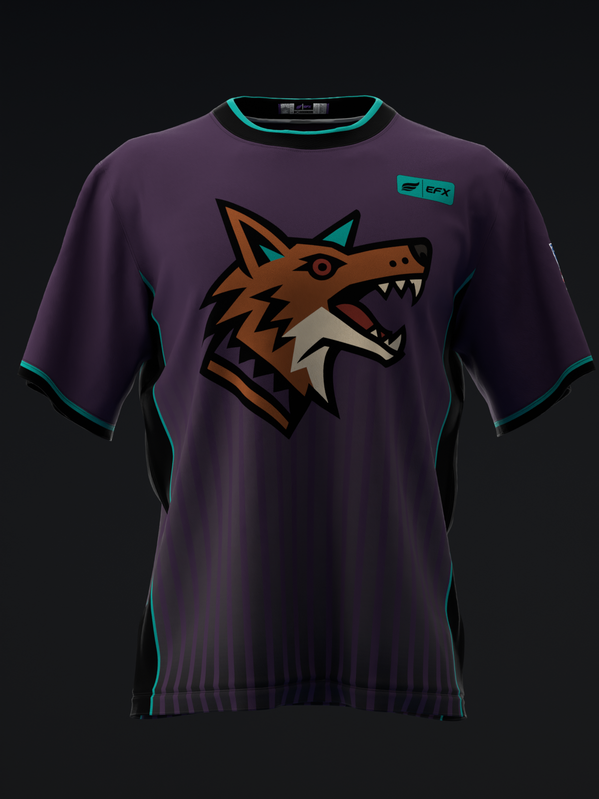 TUCSON COYOTES - STRIPES - PURPLE BLACK TEAL - SOFTBALL JERSEY