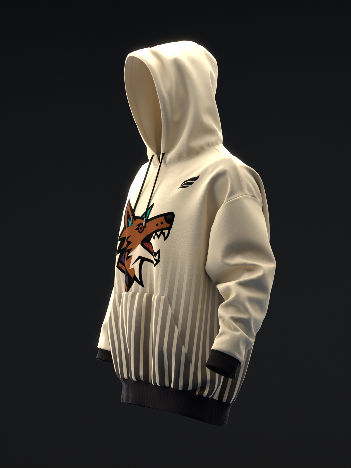 TUCSON COYOTES - STRIPES - TAN BLACK TEAL HOODIE