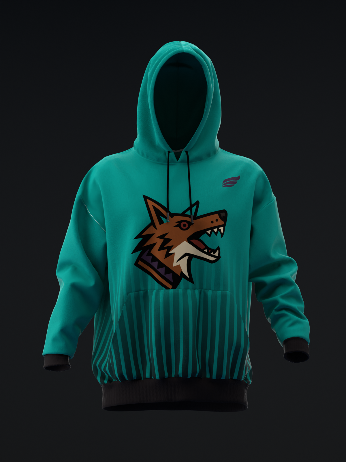 TUCSON COYOTES - STRIPES - TEAL BLACK PURPLE HOODIE