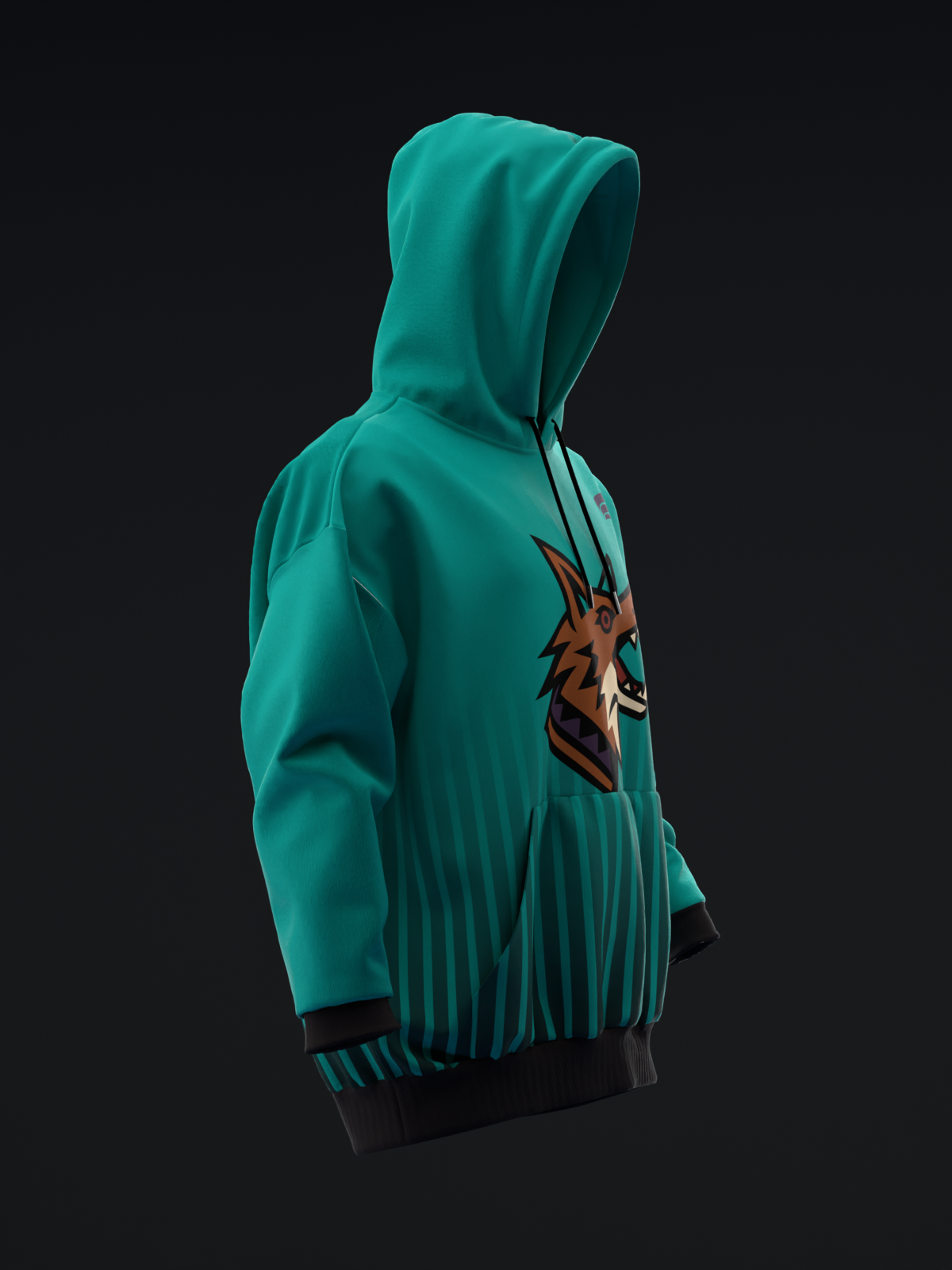 TUCSON COYOTES - STRIPES - TEAL BLACK PURPLE HOODIE