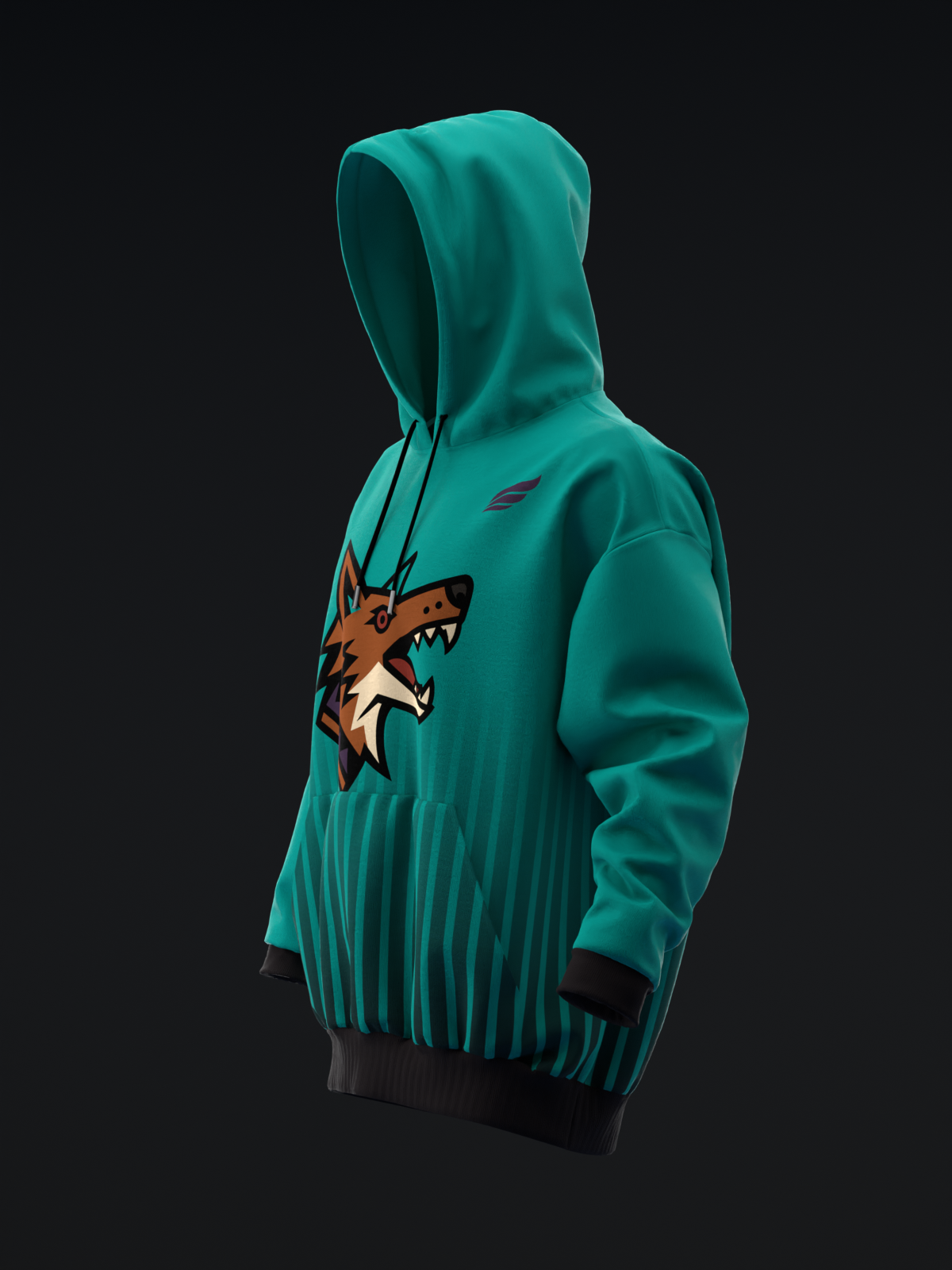 TUCSON COYOTES - STRIPES - TEAL BLACK PURPLE HOODIE