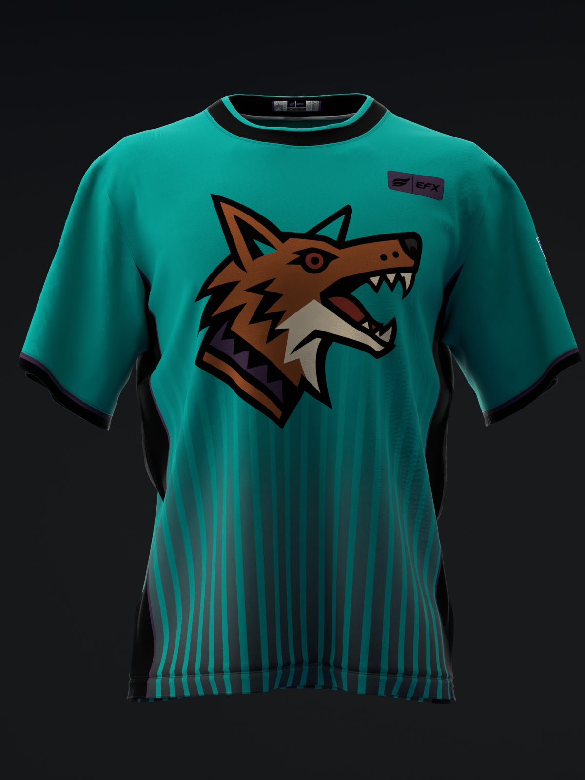 TUCSON COYOTES - STRIPES - TEAL BLACK PURPLE - SOFTBALL JERSEY