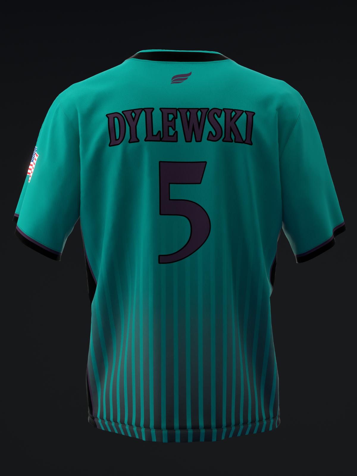 TUCSON COYOTES - STRIPES - TEAL BLACK PURPLE - SOFTBALL JERSEY