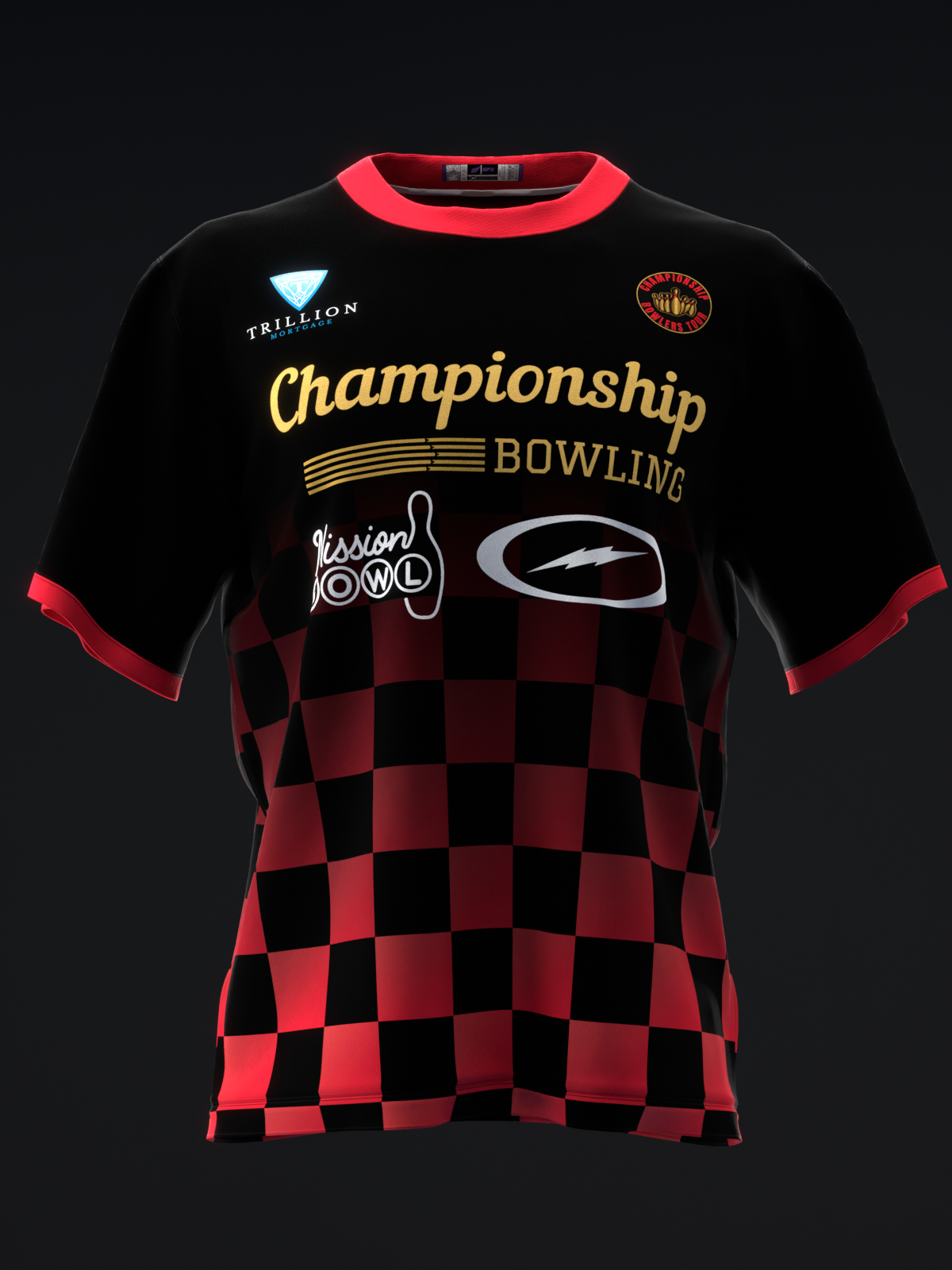 CHAMPIONSHIP BOWLING - CHECKERED - BLACK RED