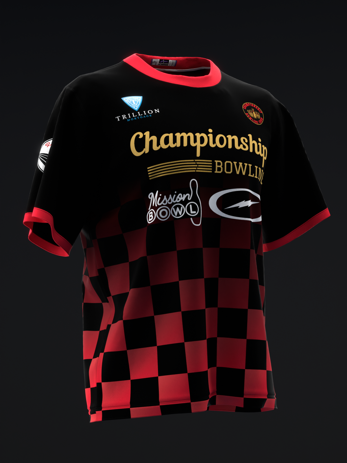 CHAMPIONSHIP BOWLING - CHECKERED - BLACK RED