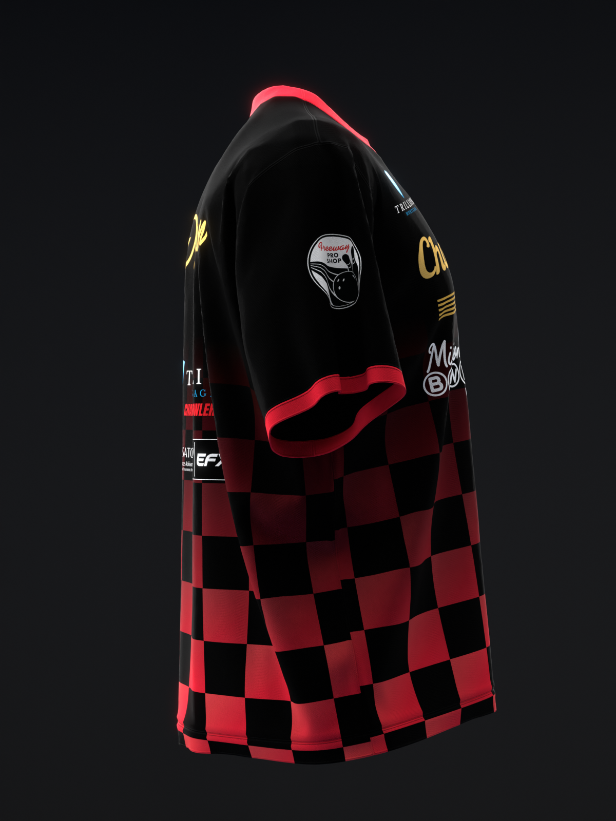 CHAMPIONSHIP BOWLING - CHECKERED - BLACK RED