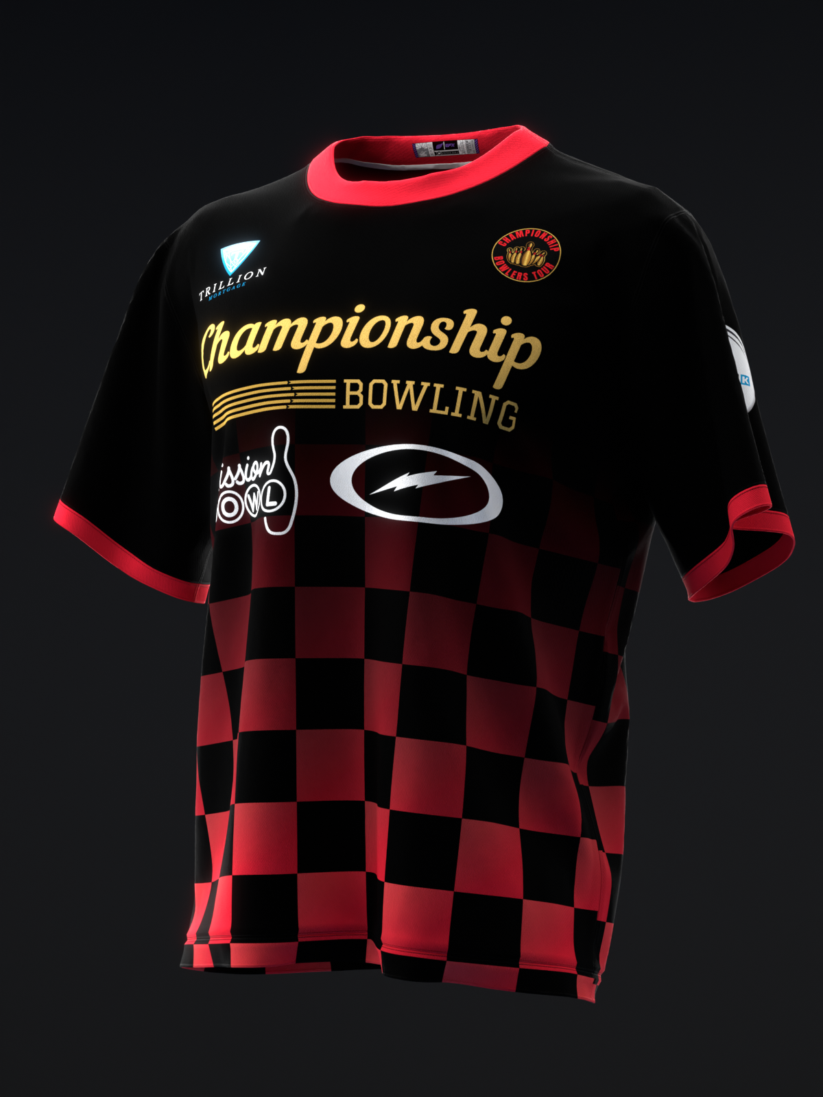 CHAMPIONSHIP BOWLING - CHECKERED - BLACK RED