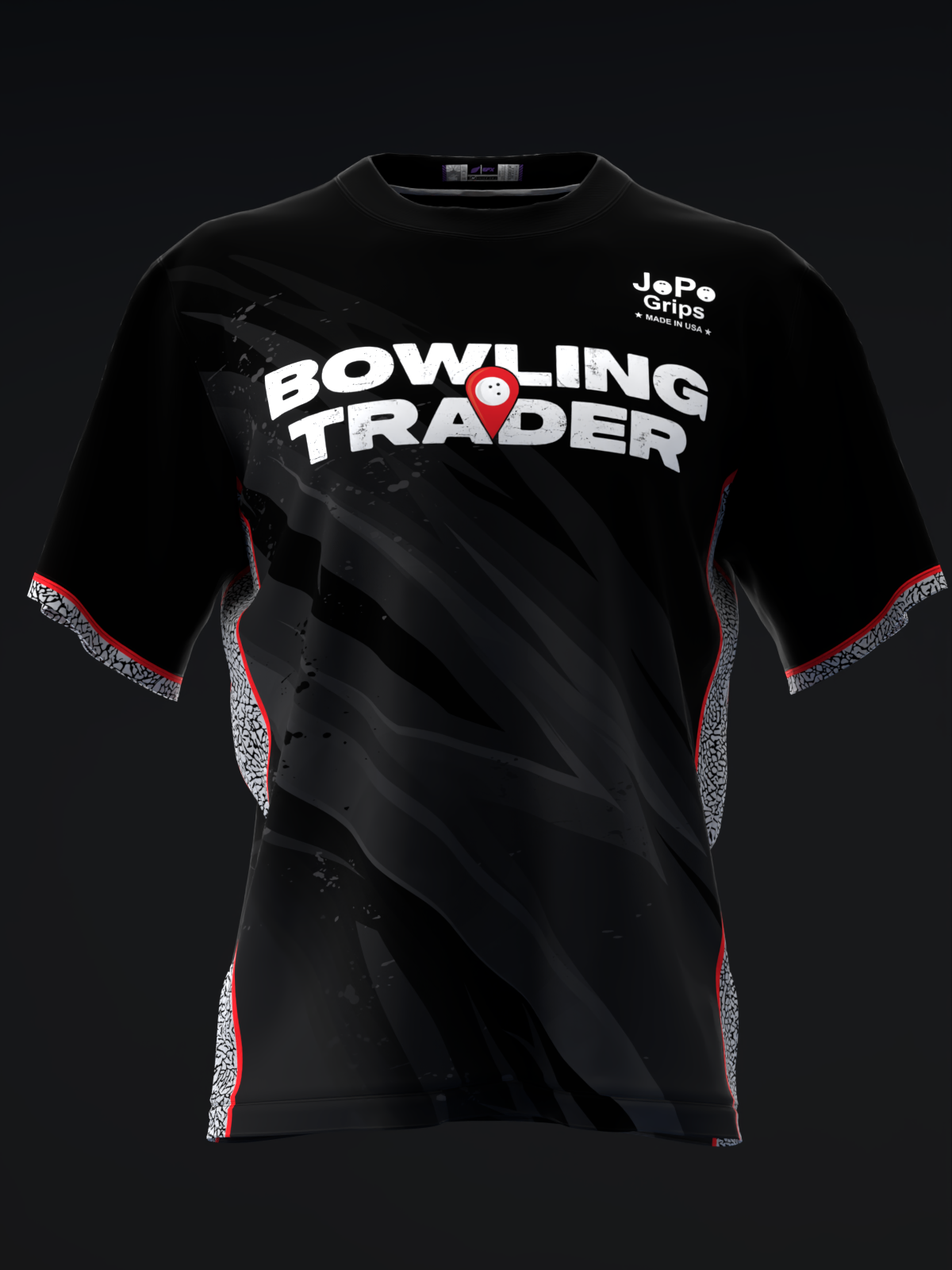 Bowling Trader - DT Lightning All Black Cement - Bowling Jersey