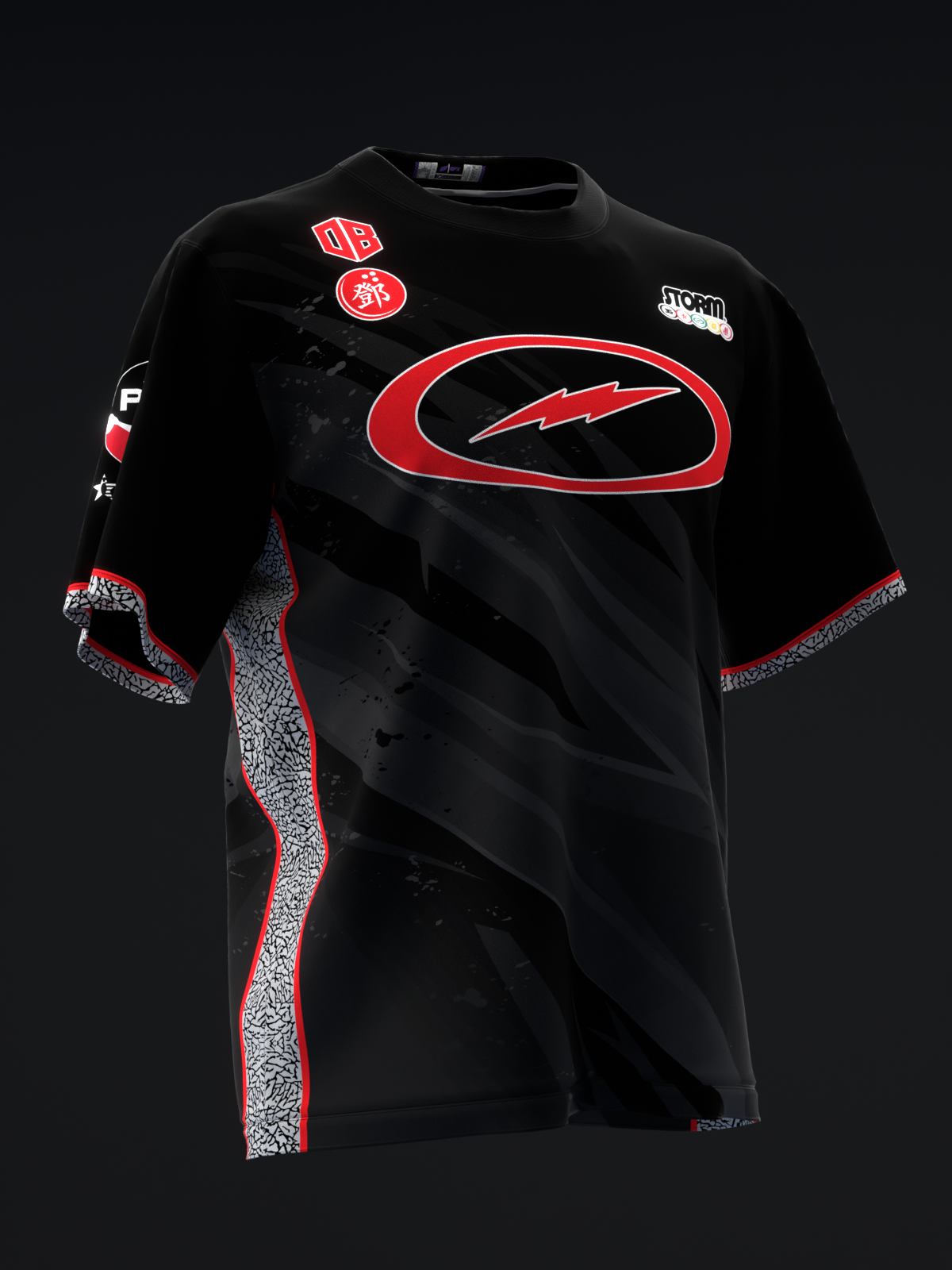 DARREN TANG 2025 - LIGHTNING ALL BLACK CEMENT - BOWLING JERSEY