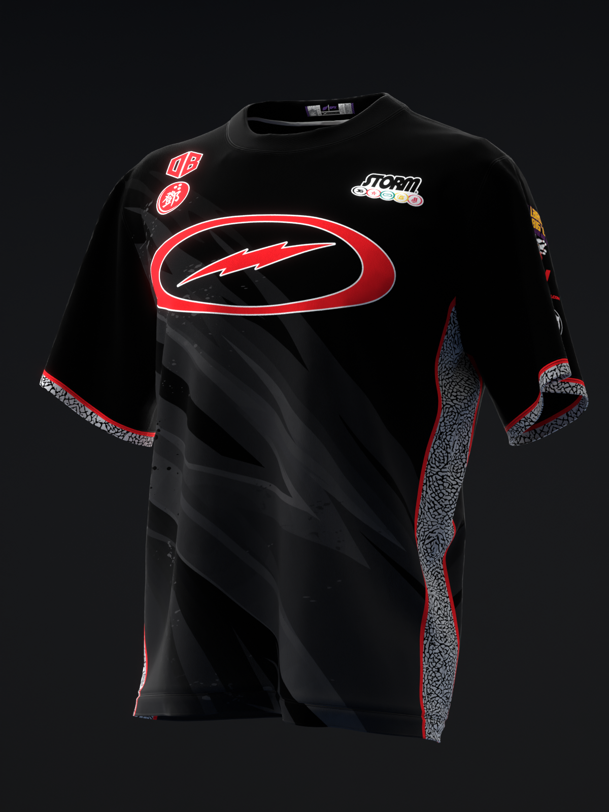 DARREN TANG 2025 - LIGHTNING ALL BLACK CEMENT - BOWLING JERSEY