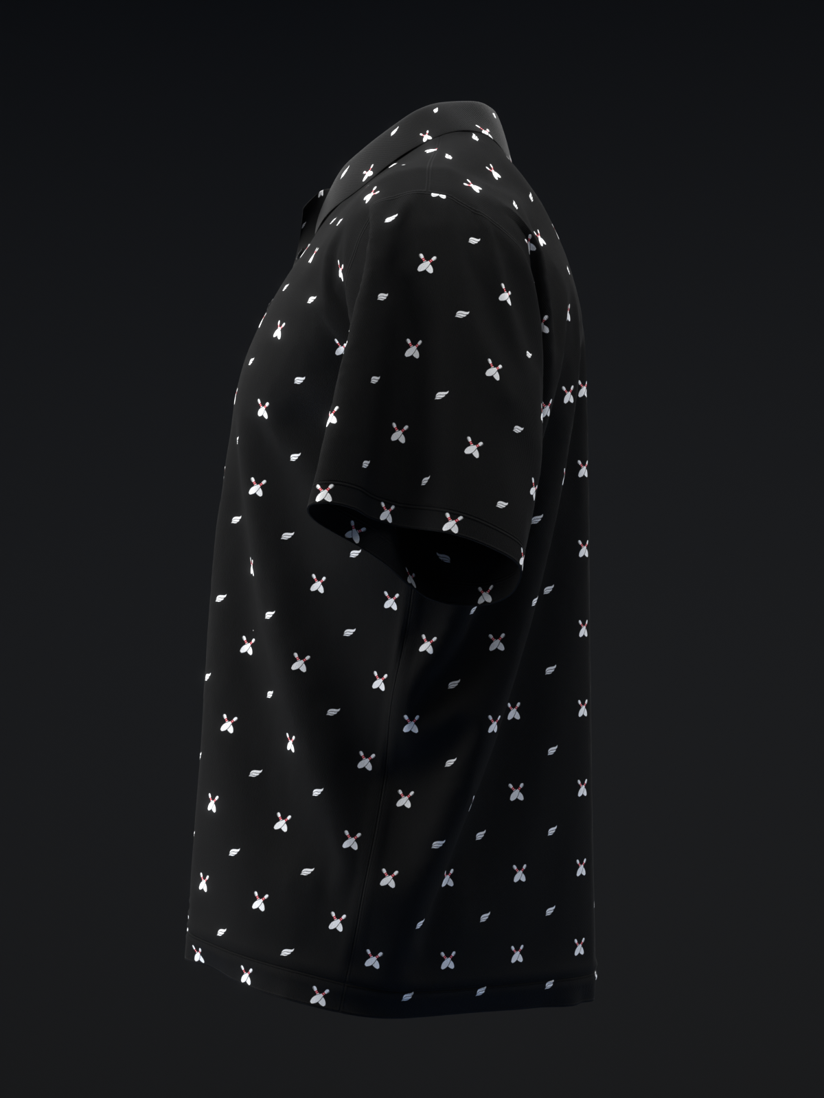 FAIRWAYS - BOWLING PINS - BLACK - BOWLING POLO