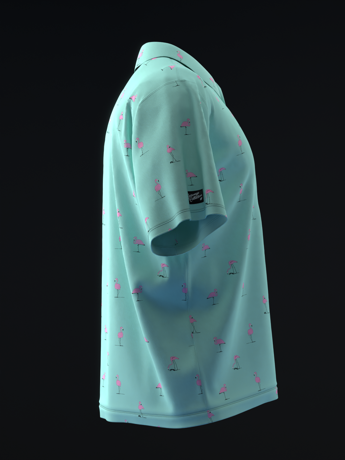 FAIRWAYS - FLAMINGOS - NEON TEAL - BOWLING POLO