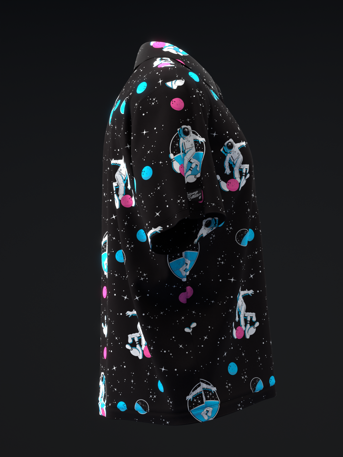 FAIRWAYS - SPACE BOWLING - NEON PINK BLUE - BOWLING POLO