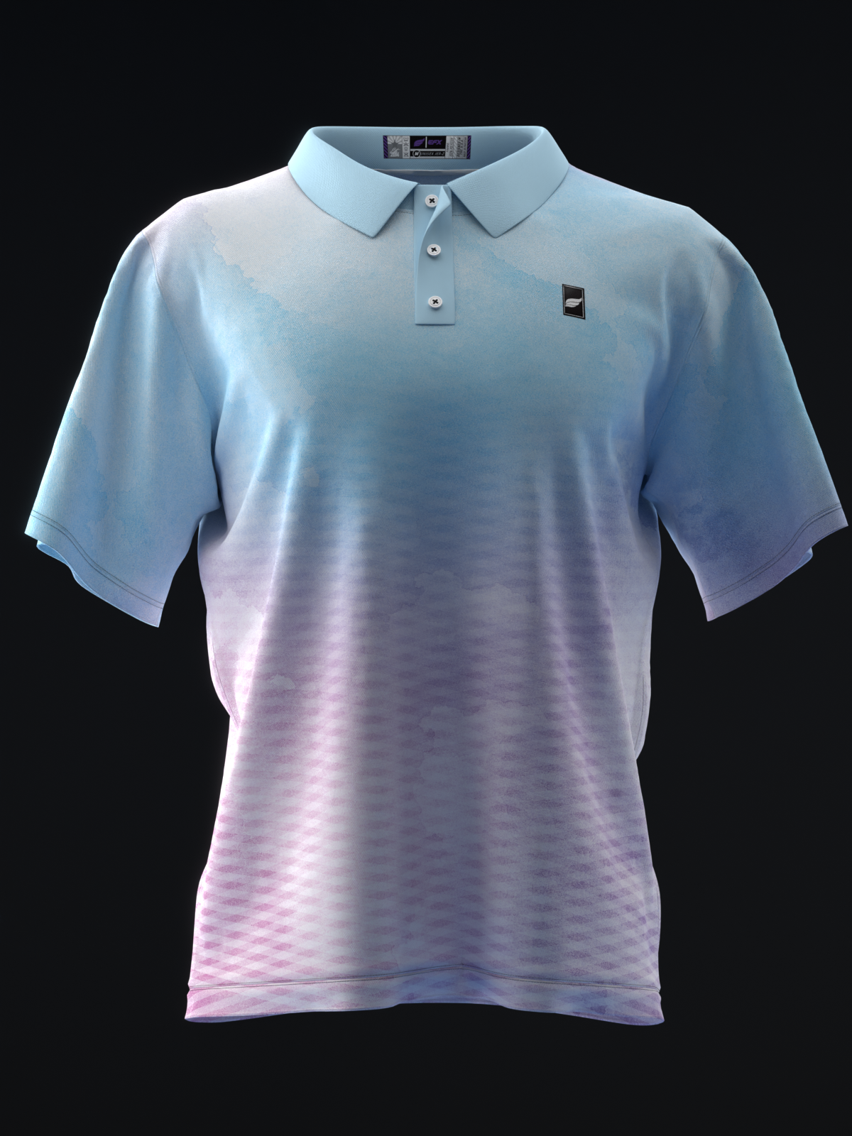 FAIRWAYS - WATERCOLOR - PINK BLUE - BOWLING POLO