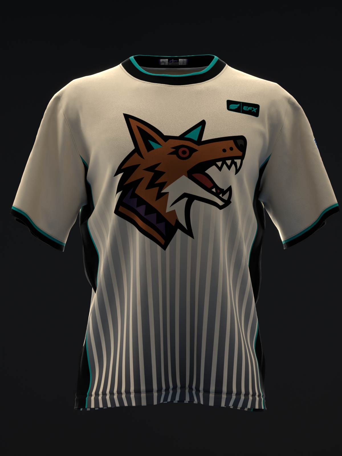 TUCSON COYOTES - STRIPES - TAN BLACK TEAL - SOFTBALL JERSEY