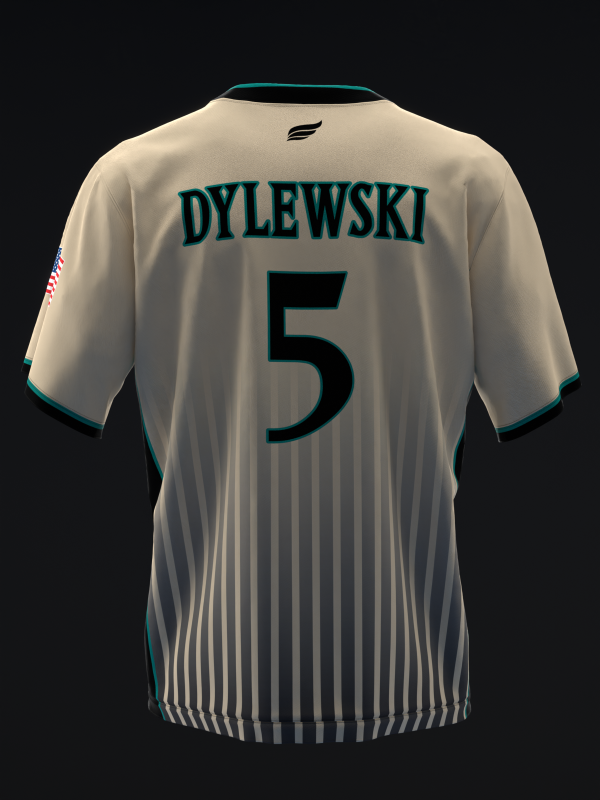 TUCSON COYOTES - STRIPES - TAN BLACK TEAL - SOFTBALL JERSEY