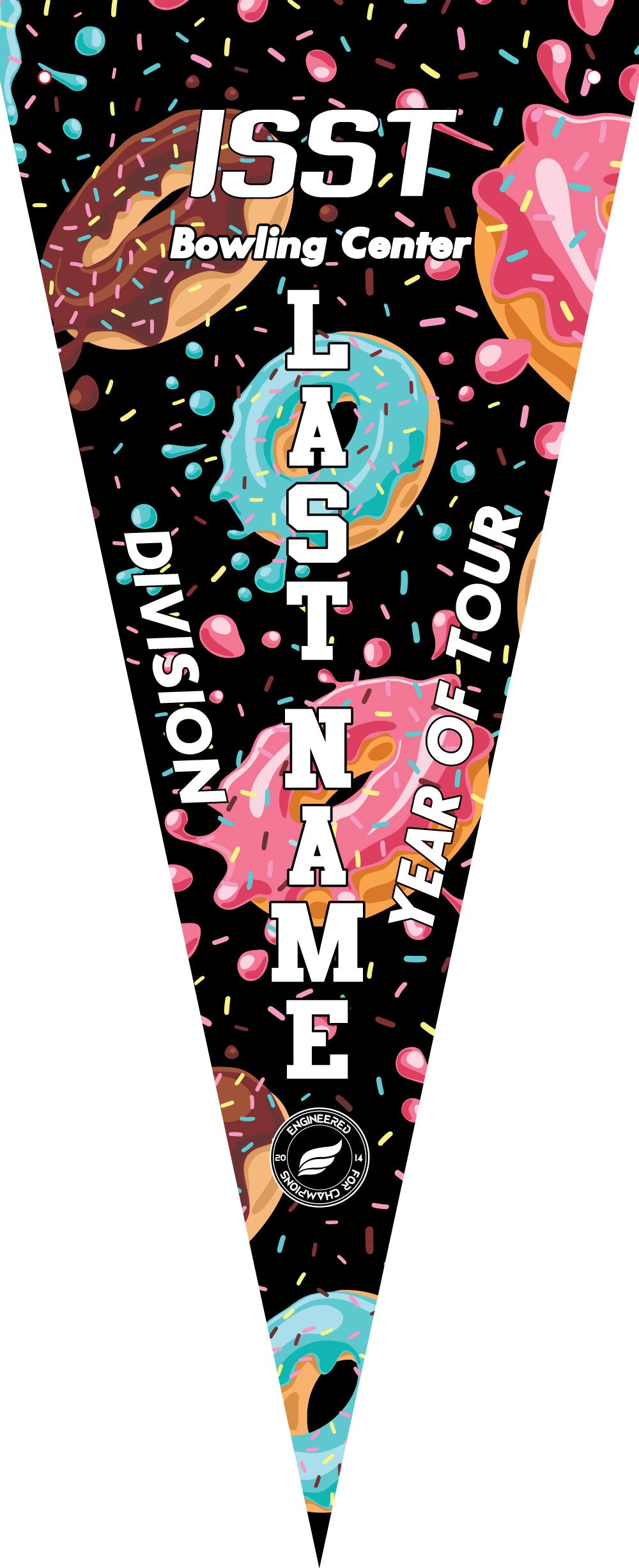 ISST Donuts - Black - Bowling Pennant