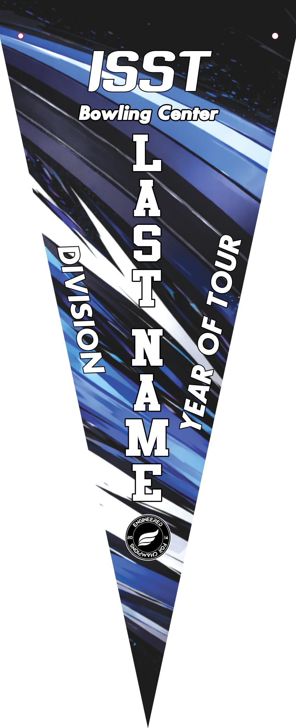 ISST Dynamic Streaks - Blue - Bowling Pennant