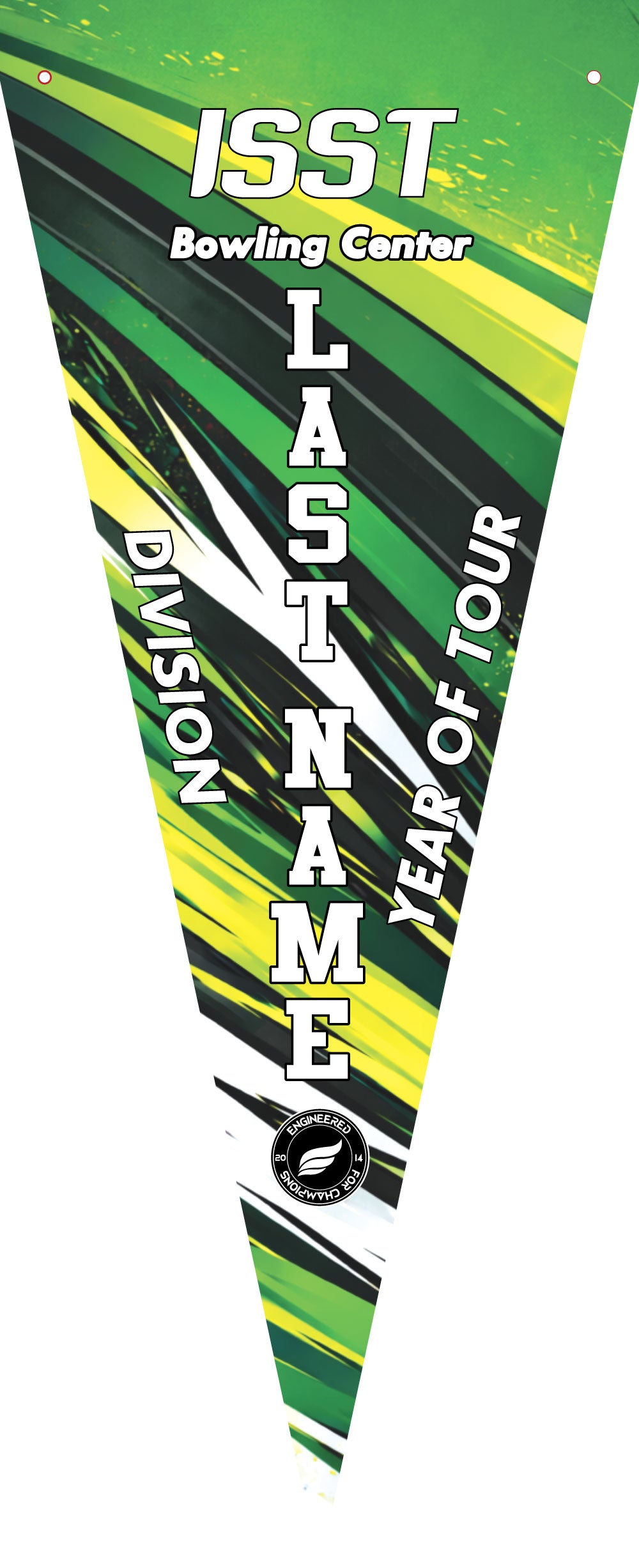 ISST Dynamic Streaks - Green Yellow - Bowling Pennant