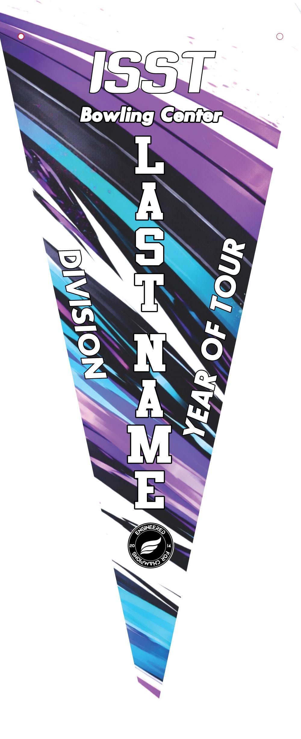 ISST Dynamic Streaks - Purple Blue - Bowling Pennant