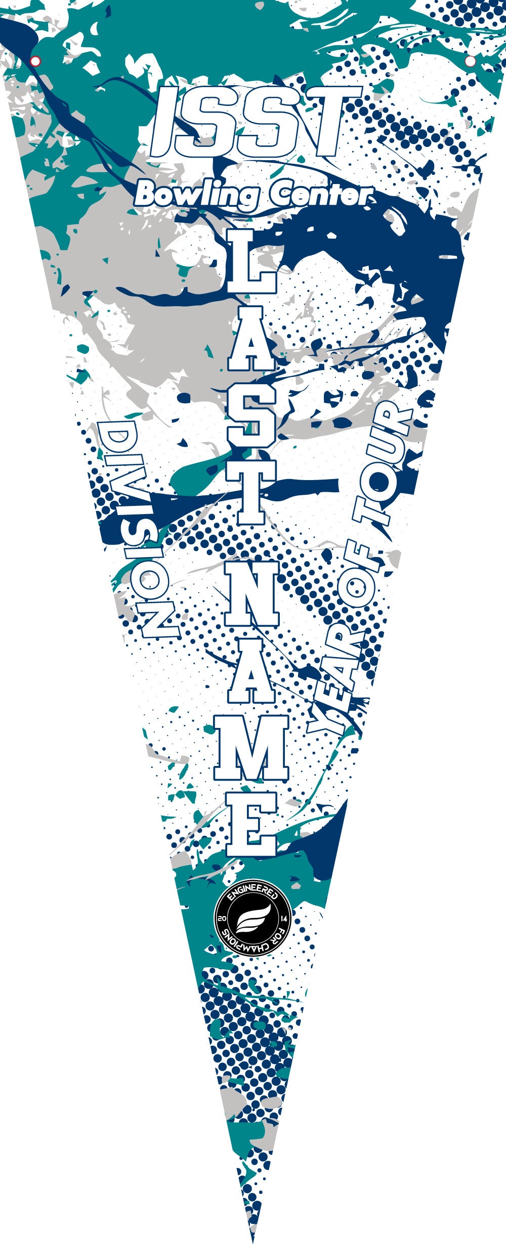 ISST MX26 Splatter - Teal Navy - Bowling Pennant