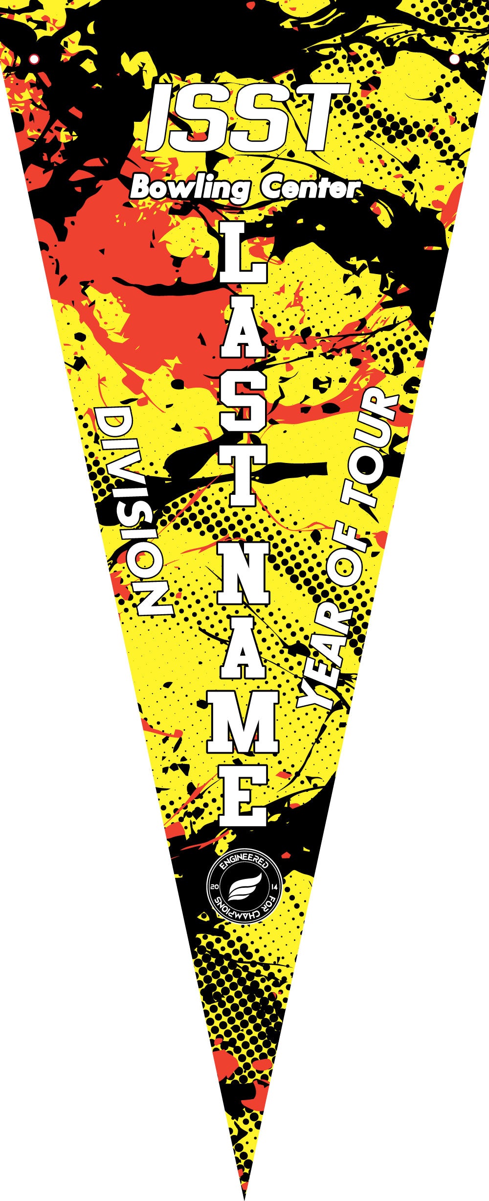 ISST MX26 Splatter - Red Yellow - Bowling Pennant