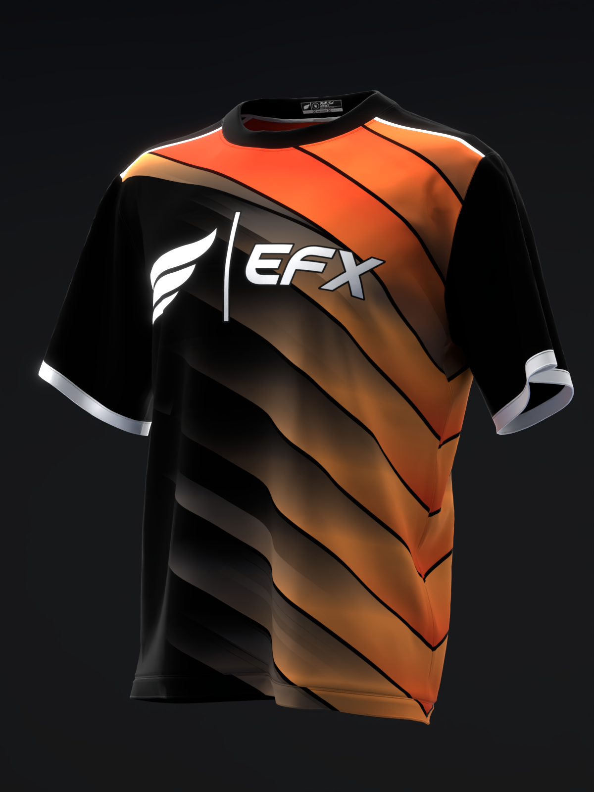 Abstract Grid Bowling Jersey - Black Orange Custom