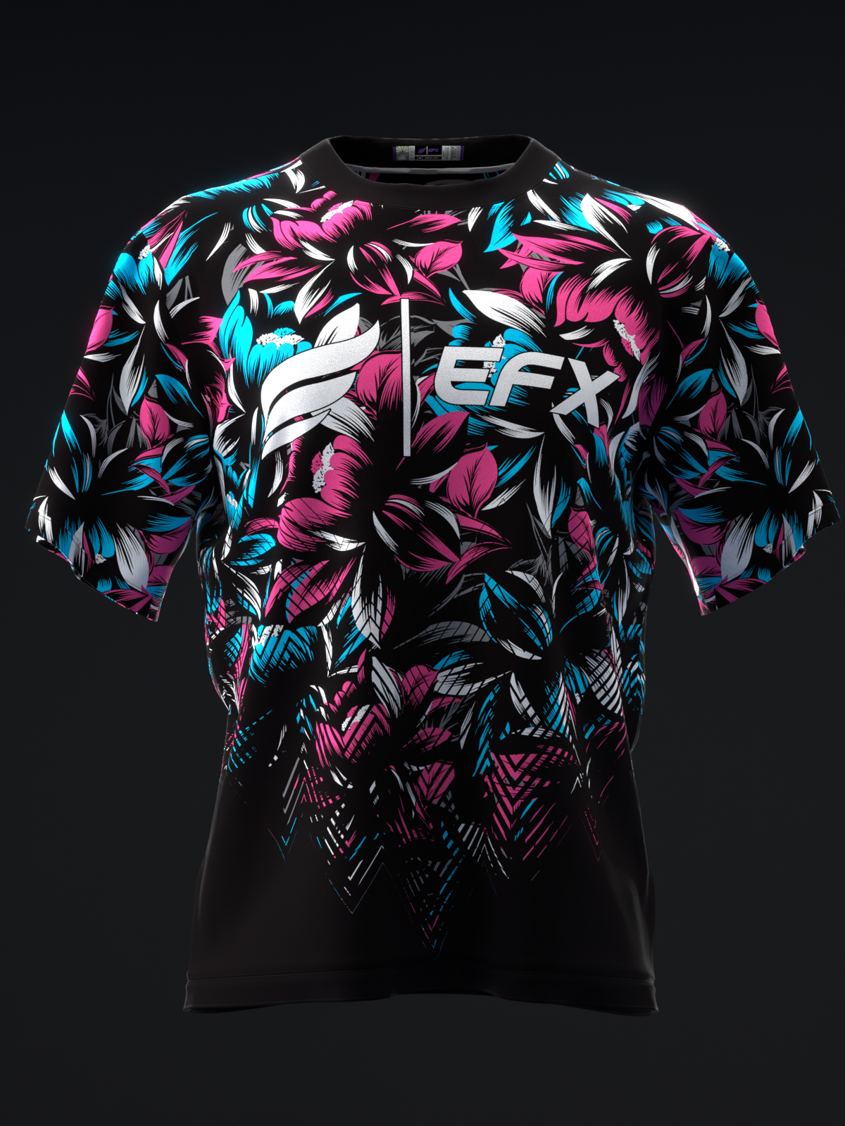 BLOSSOM - NEON PINK BLUE - BOWLING JERSEY