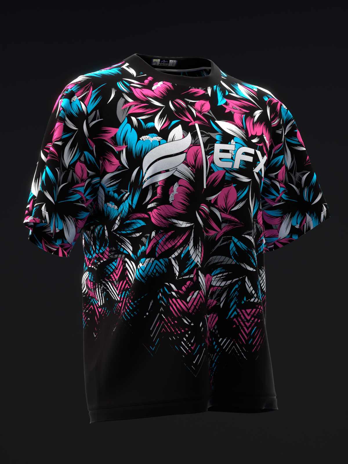 BLOSSOM - NEON PINK BLUE - BOWLING JERSEY