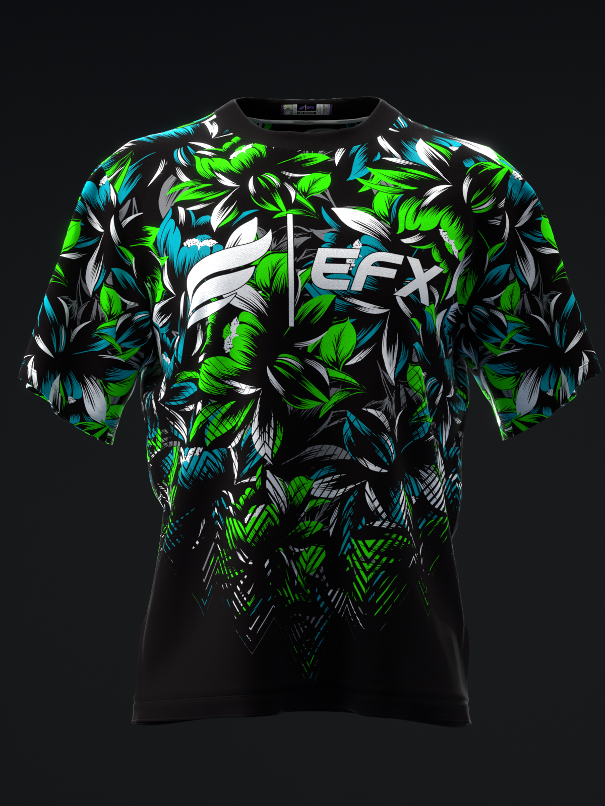 BLOSSOM - NEON GREEN TEAL - BOWLING JERSEY