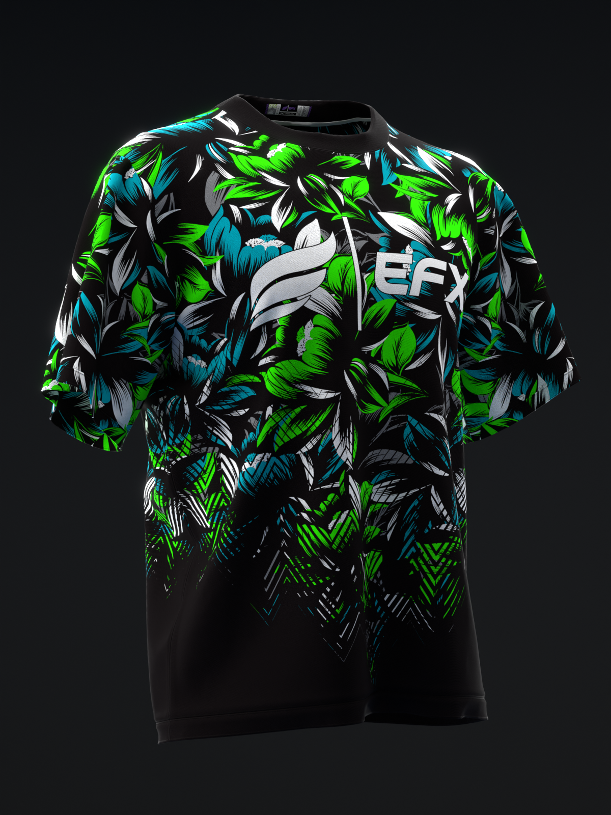 BLOSSOM - NEON GREEN TEAL - BOWLING JERSEY