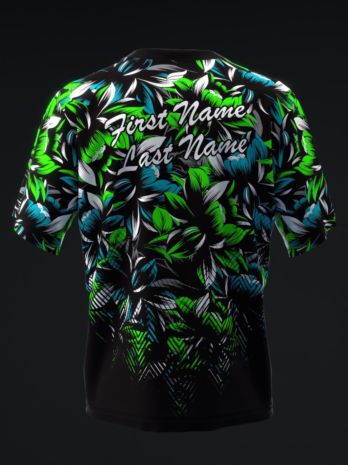 BLOSSOM - NEON GREEN TEAL - BOWLING JERSEY