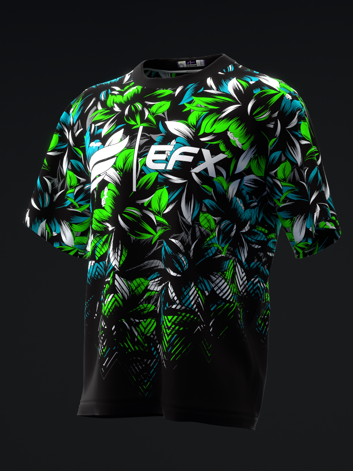 BLOSSOM - NEON GREEN TEAL - BOWLING JERSEY