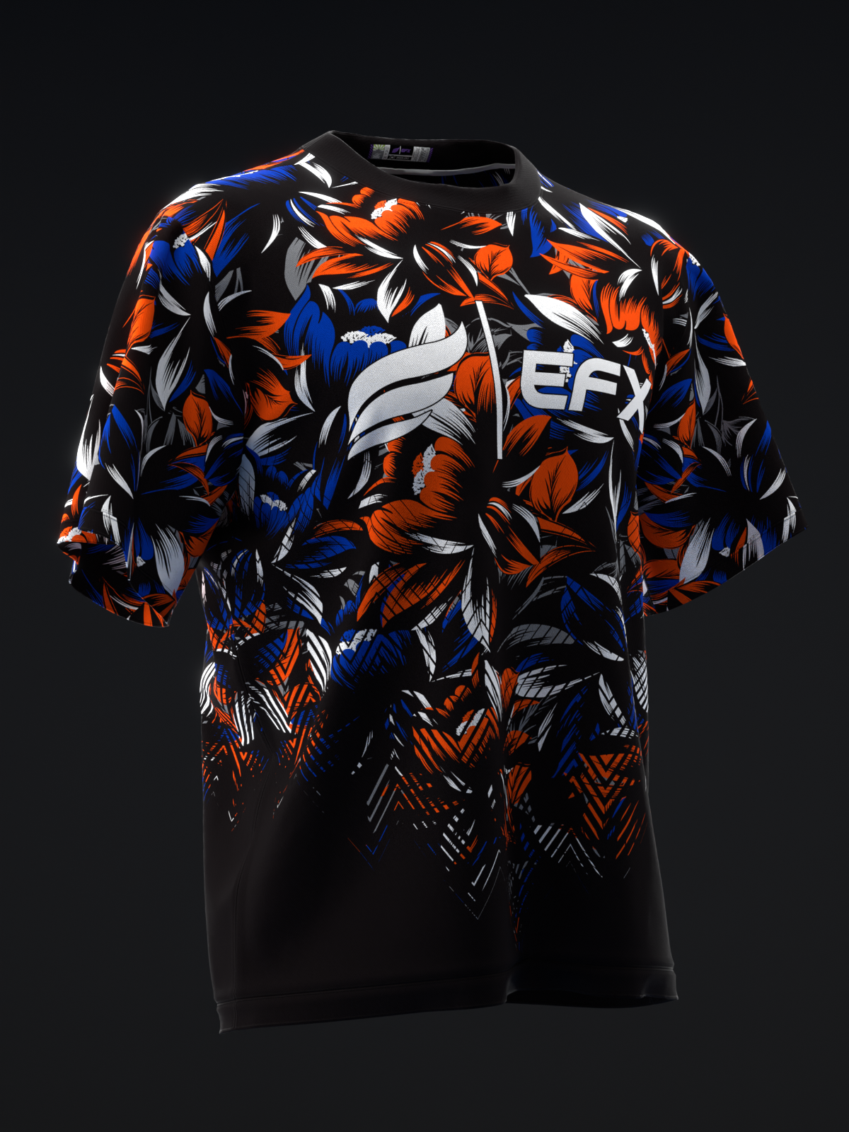 BLOSSOM - NEON ORANGE NAVY BOWLING JERSEY