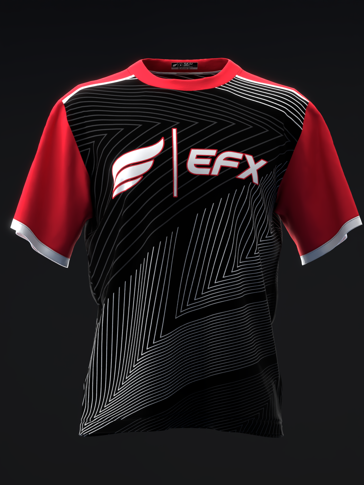 Clean Lines - Red Black - Bowling Jersey
