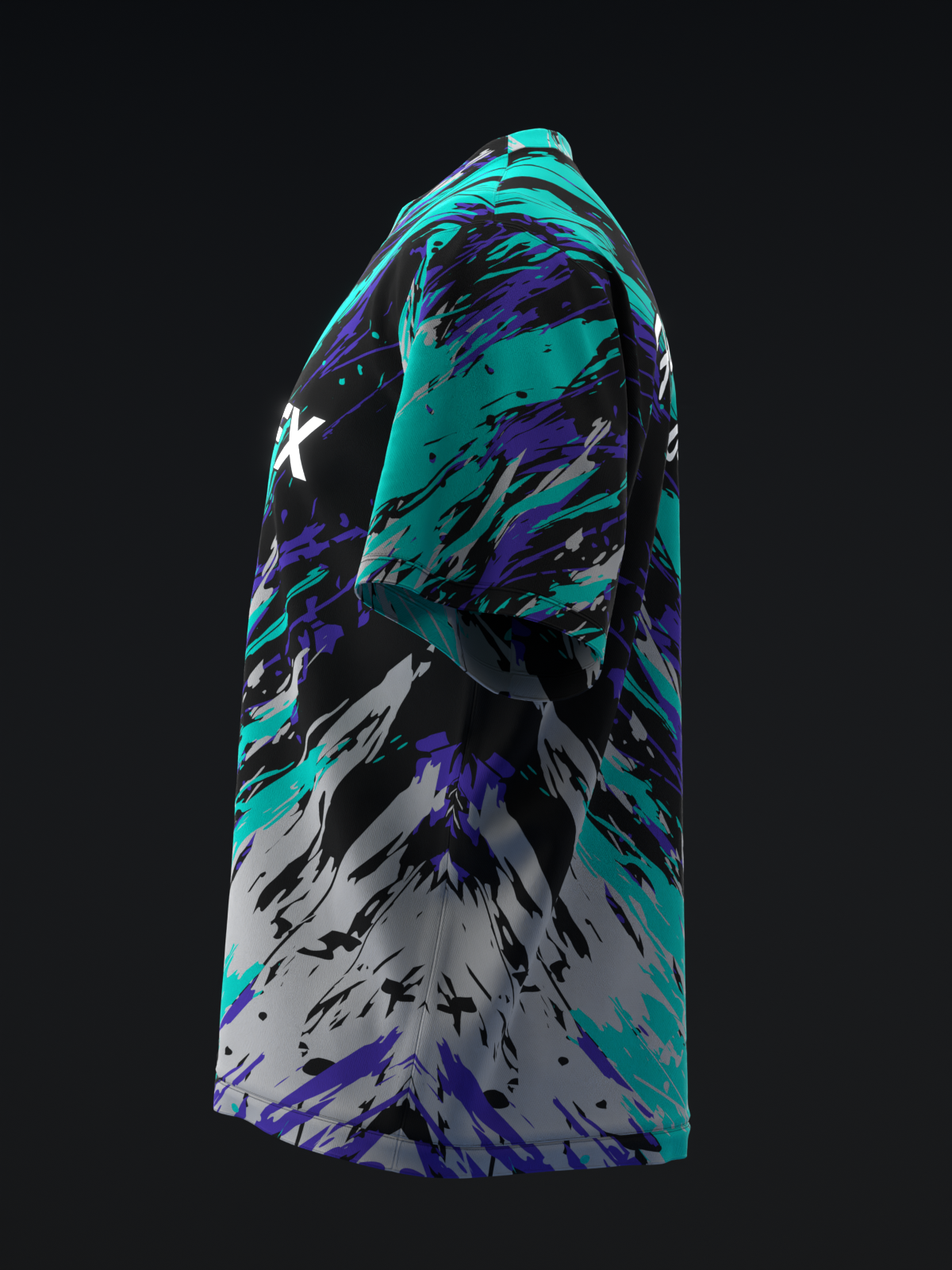 Elevated - Gray Purple Teal - Bowling Jersey