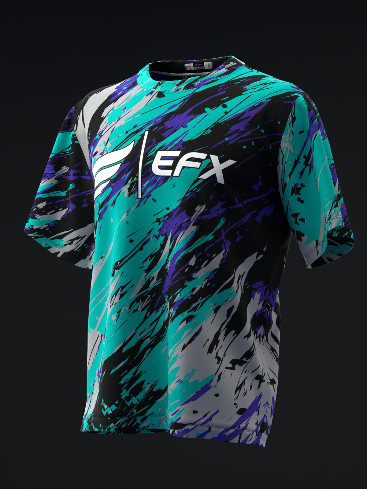 ELEVATED - GRAY PURPLE TEAL - BOWLING JERSEY